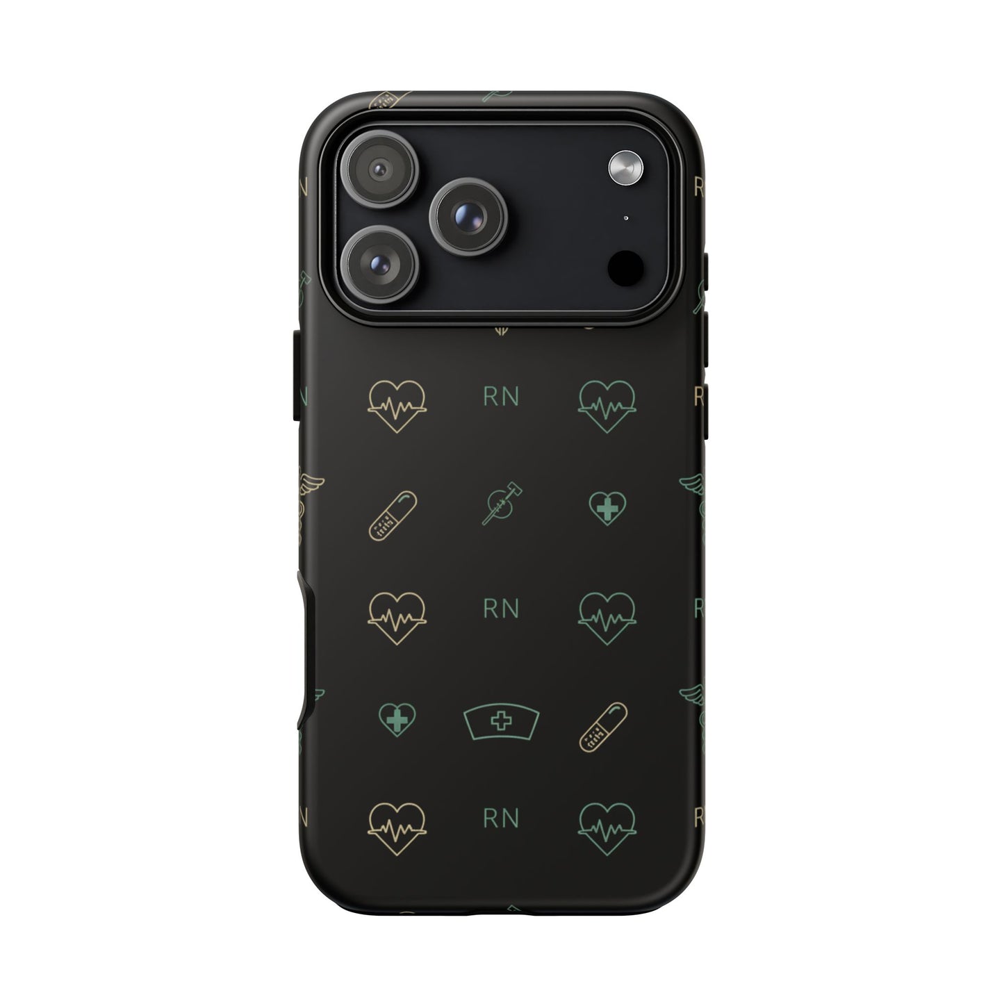 RN Nurse Phone Case – Minimal Medical Icon Pattern Healthcare Worker Tough Case