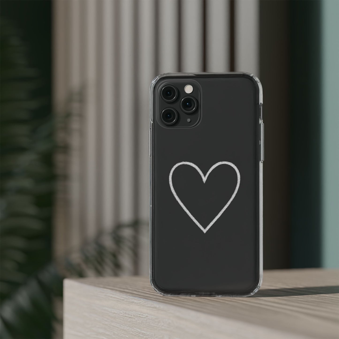 Minimal Hand-Drawn Heart Clear Phone Case | Aesthetic Clear Protective Case