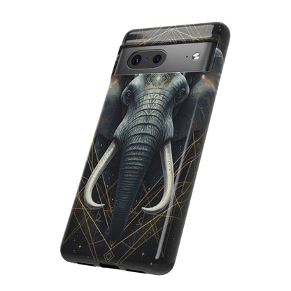 Elephant Mandala Phone Case – Black and Gold Spiritual Elephant Tough Protective Case