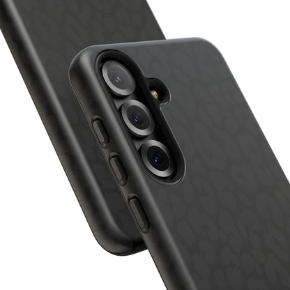 Black Leopard Phone Case | Black on Black Leopard Print Tough iPhone & Samsung Case | Matte or Glossy Protective Cover