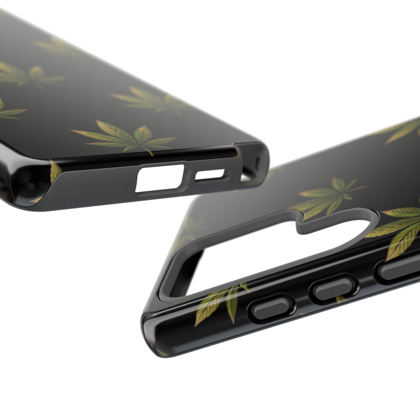 Cannabis Leaf Phone Case Green Weed Leaf Pattern Tough Protective Cover