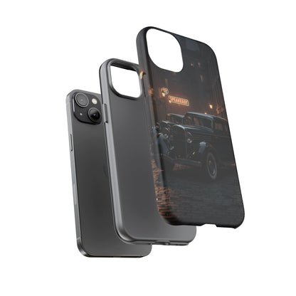 Vintage Classic Car Phone Case | Retro Noir Aesthetic | 1930s Street Scene Tough Case for iPhone & Samsung