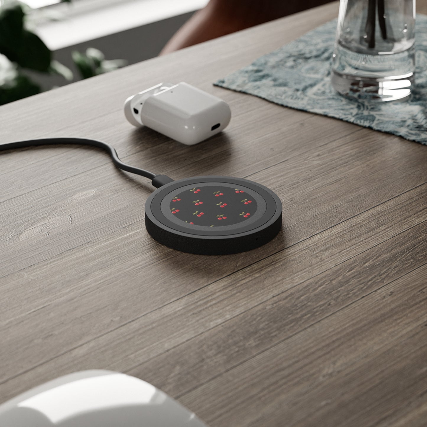 Cherry Pattern Wireless Charging Pad – Cute Fruit Qi Charger