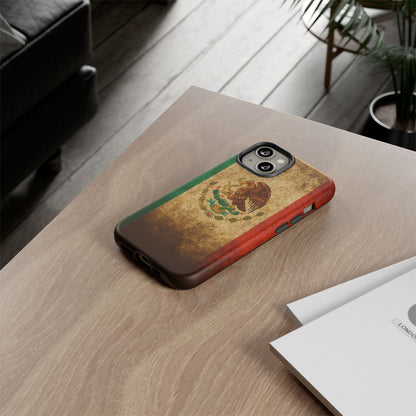 Vintage Mexico Flag Phone Case – Mexican Pride Grunge Flag Aesthetic Tough Case