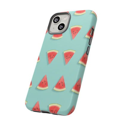 Watermelon Phone Case – Pastel Blue Summer Fruit Tough Case (iPhone, Samsung, Pixel)