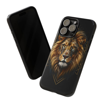Majestic Lion Phone Case – Black Gold Luxury Lion Art Tough Protective Case