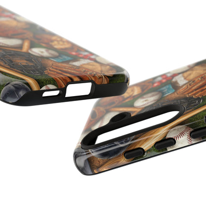 Baseball Gear Collage Phone Case – Vintage Baseball Equipment Sports Tough Case