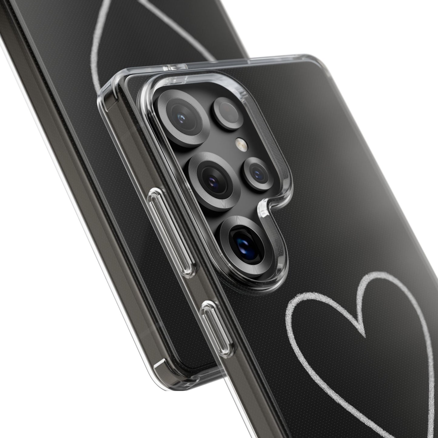 Minimal Hand-Drawn Heart Clear Phone Case | Aesthetic Clear Protective Case