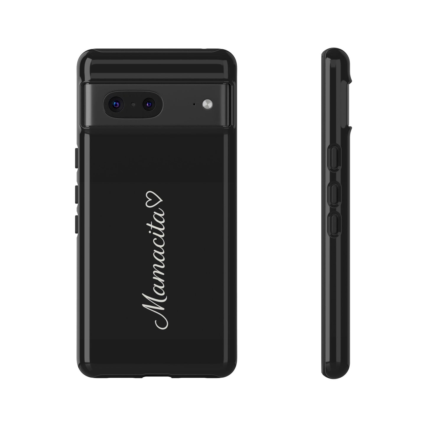 Mamacita Script Phone Case | Minimal Black Tough Case | Sleek Aesthetic Cover