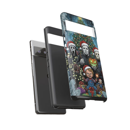 Christmas Horror Phone Case – Festive Slasher Collage Tough Case (iPhone, Samsung, Pixel)