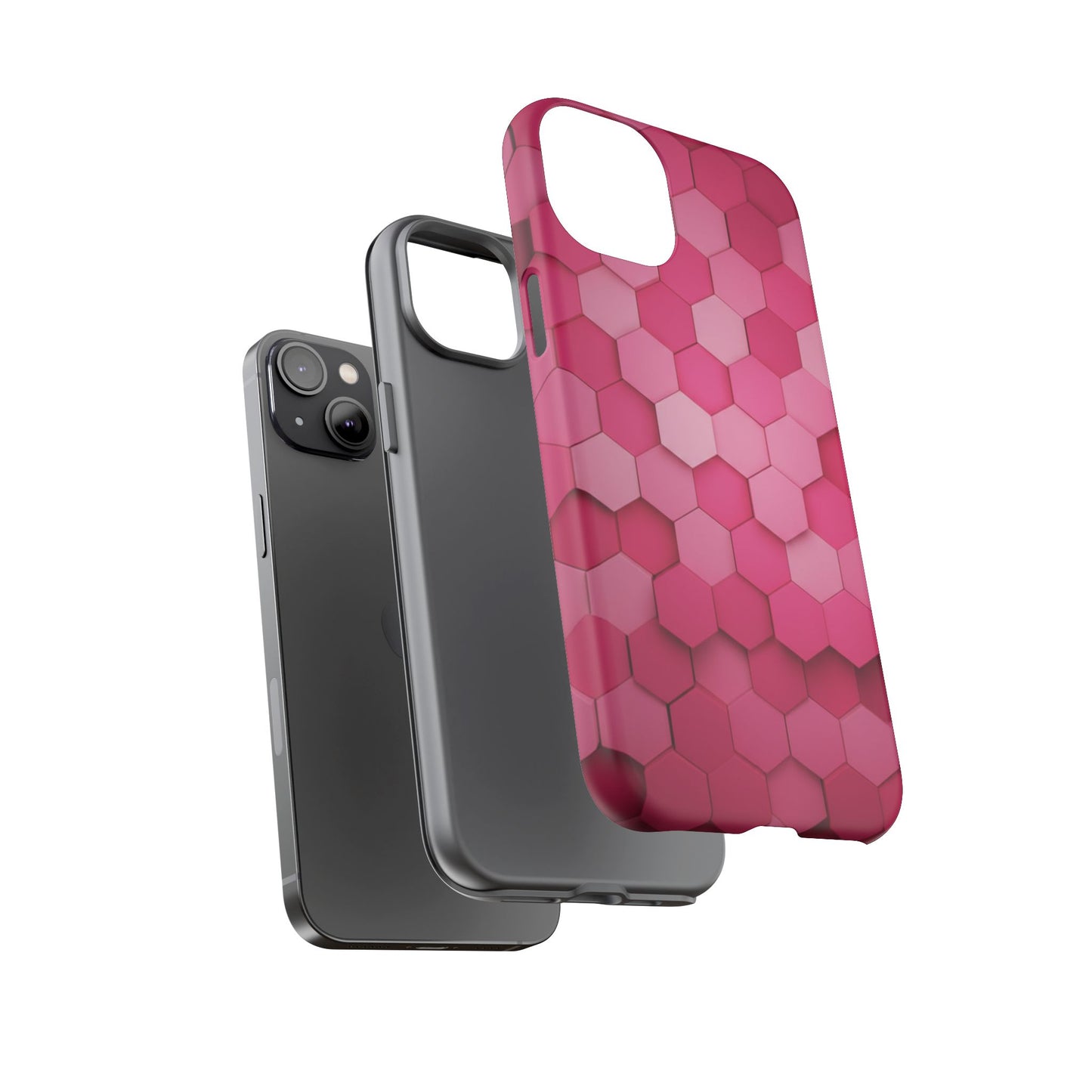 Hot Pink Hexagon Phone Case | Honeycomb Geometric Aesthetic | Cute Pink iPhone & Samsung Tough Protective Case