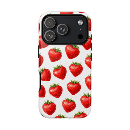 Cute Strawberry Phone Case – Aesthetic Fruit Pattern Protective Cover for Iphone, Samsung Galaxy and Pixel