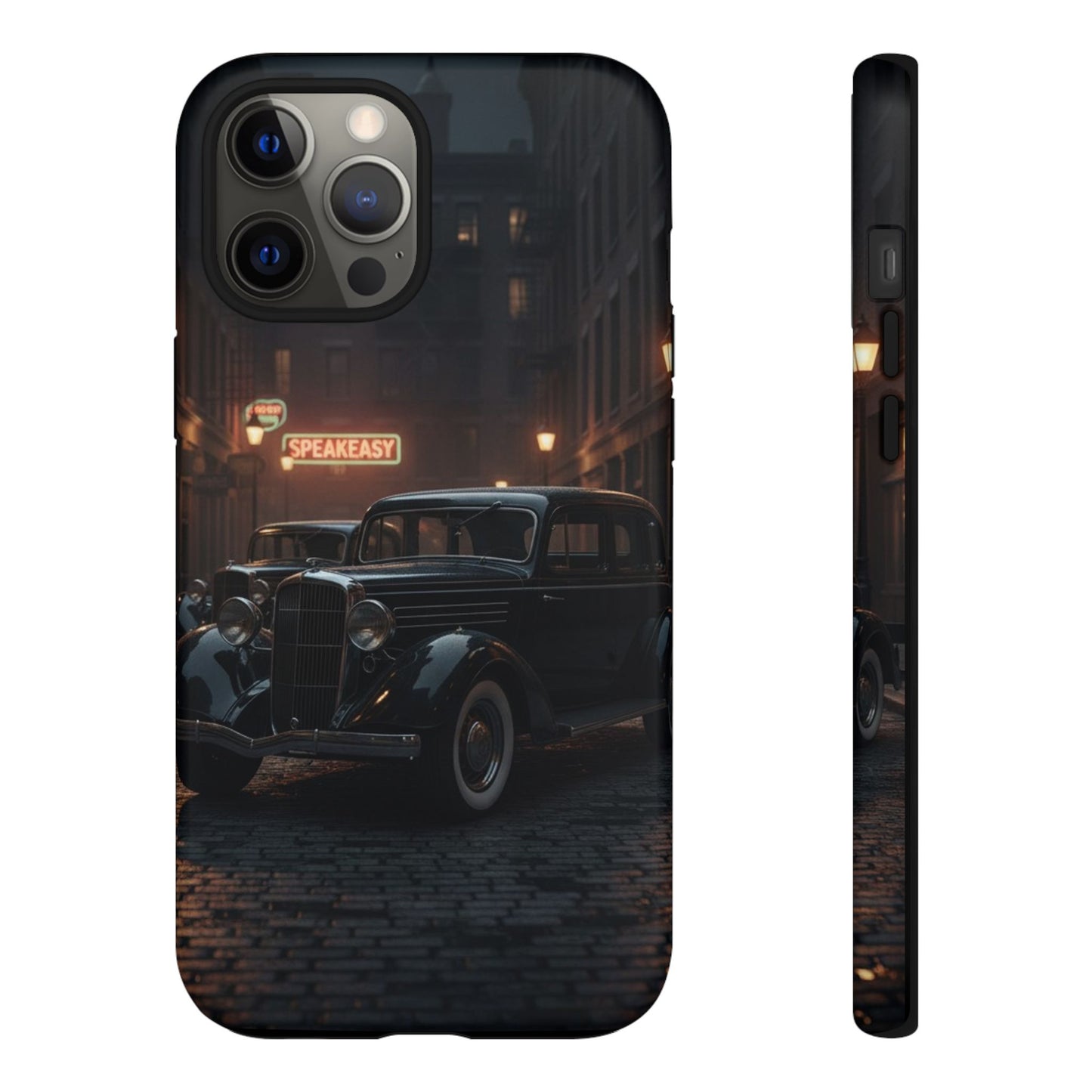 Vintage Classic Car Phone Case | Retro Noir Aesthetic | 1930s Street Scene Tough Case for iPhone & Samsung