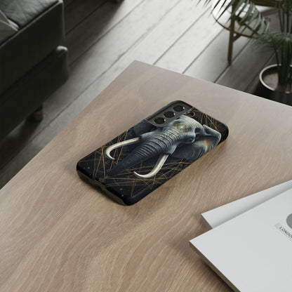 Elephant Mandala Phone Case – Black and Gold Spiritual Elephant Tough Protective Case