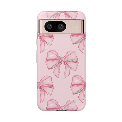 Pink Bow Pattern Phone Case | Coquette Aesthetic Tough Protective Case