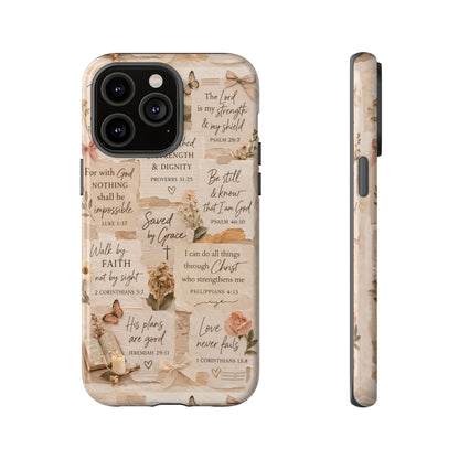 Christian Bible Verse Phone Case | Faith Scripture Aesthetic Floral Christian Case
