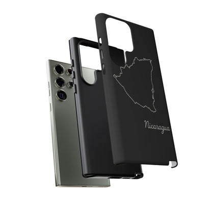 Nicaragua Outline Phone Case – Minimal Country Map Tough Case (iPhone, Samsung, Pixel)