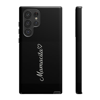 Mamacita Script Phone Case | Minimal Black Tough Case | Sleek Aesthetic Cover