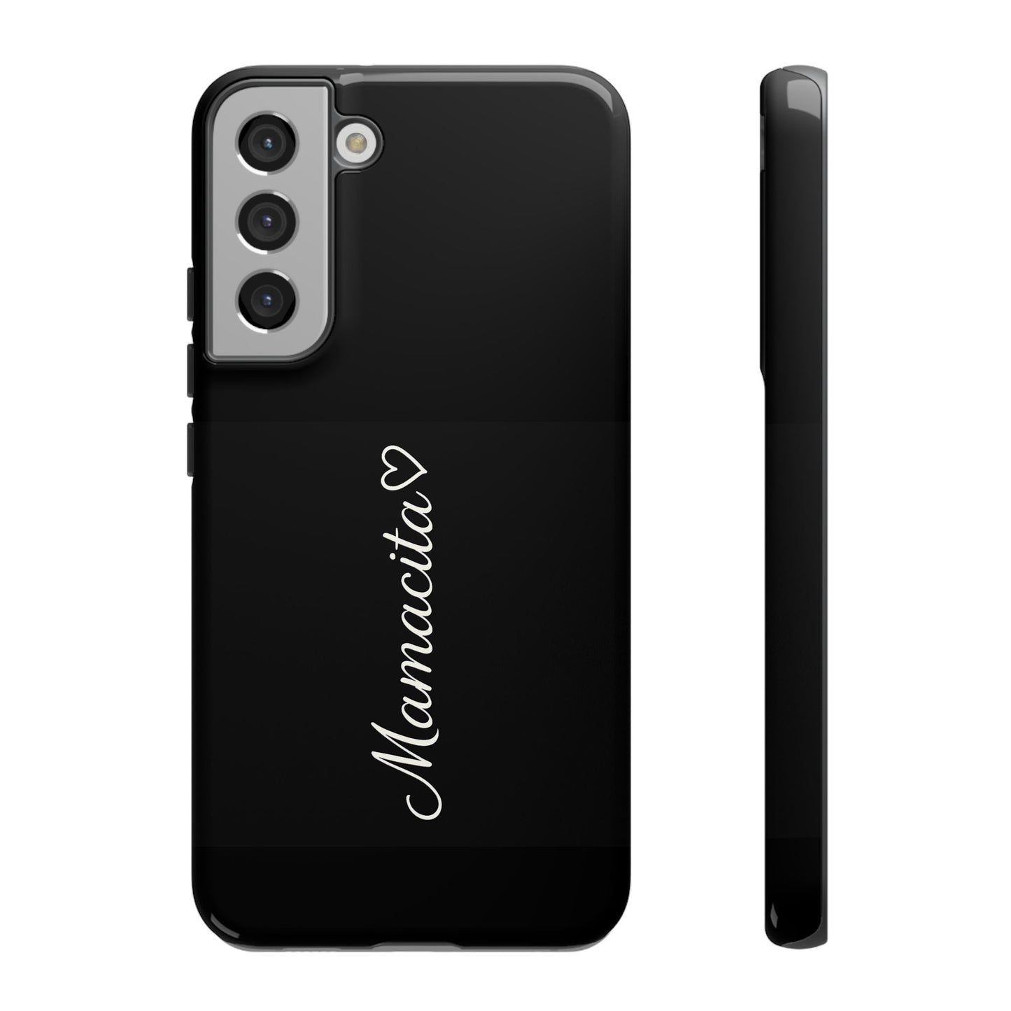 Mamacita Script Phone Case | Minimal Black Tough Case | Sleek Aesthetic Cover