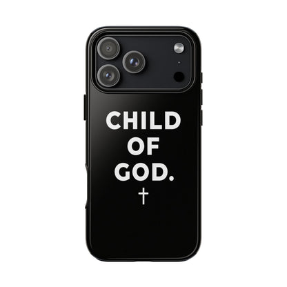 Child of God Phone Case Christian Black Aesthetic Cross Tough Cover