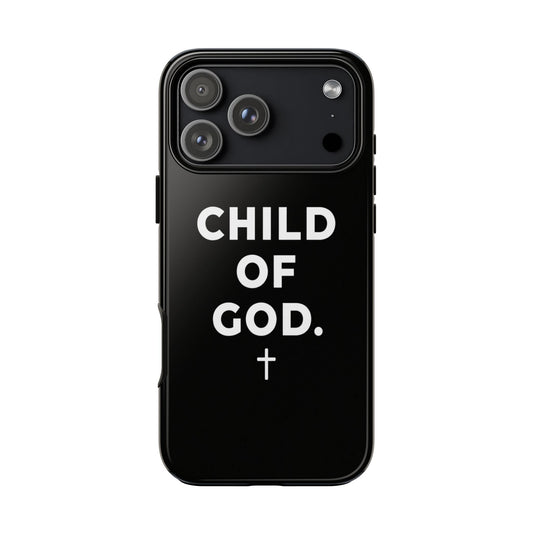 Child of God Phone Case Christian Black Aesthetic Cross Tough Cover