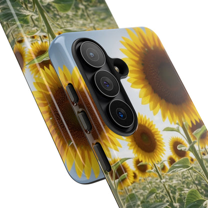 Sunflower Field Phone Case | Golden Hour Floral Aesthetic | Bright Summer Tough Case