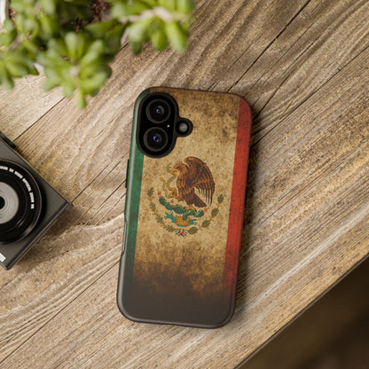 Vintage Mexico Flag Phone Case – Mexican Pride Grunge Flag Aesthetic Tough Case