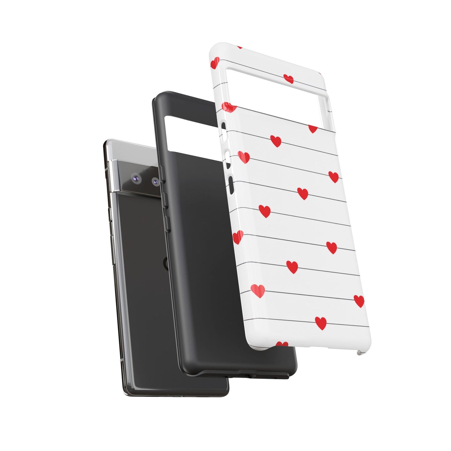 Red Heart Stripe iPhone Case | Tough Shockproof Love Aesthetic Cover