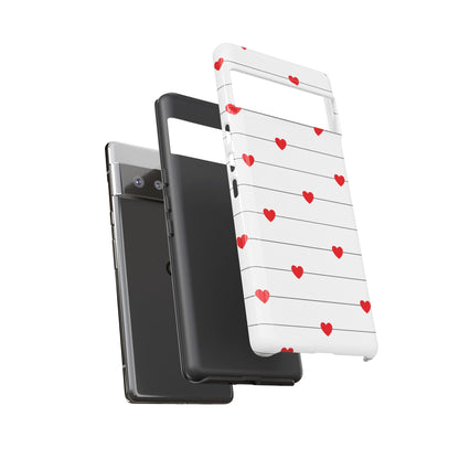 Red Heart Stripe iPhone Case | Tough Shockproof Love Aesthetic Cover