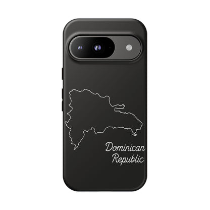 Dominican Republic Outline Phone Case – Minimal Country Map Tough Case (iPhone, Samsung, Pixel)