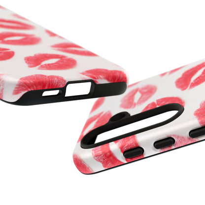 Red Lipstick Kiss Phone Case – Sexy Lip Print Pattern Tough Protective Cover