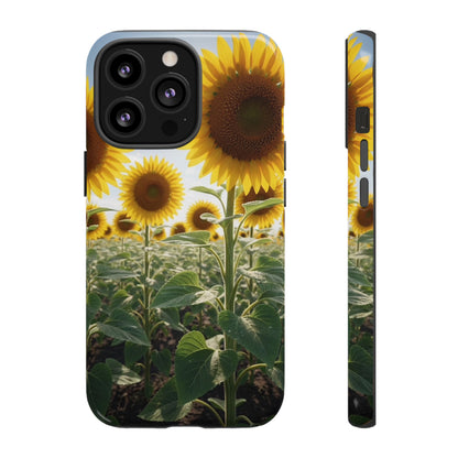 Sunflower Field Phone Case | Golden Hour Floral Aesthetic | Bright Summer Tough Case