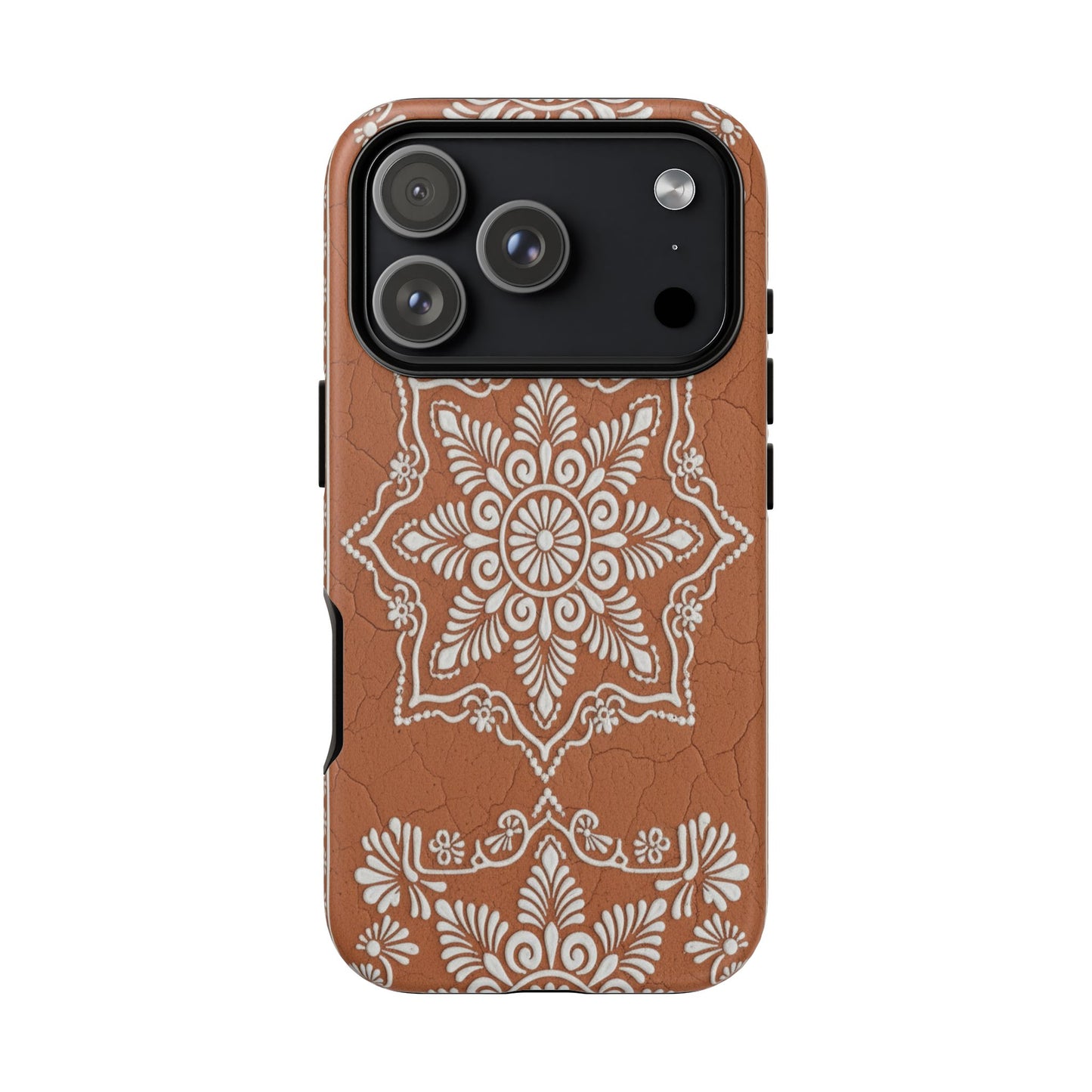 Talavera Terracotta Phone Case | Mexican Floral Pattern iPhone & Samsung Tough Case | Boho Clay Aesthetic Cover