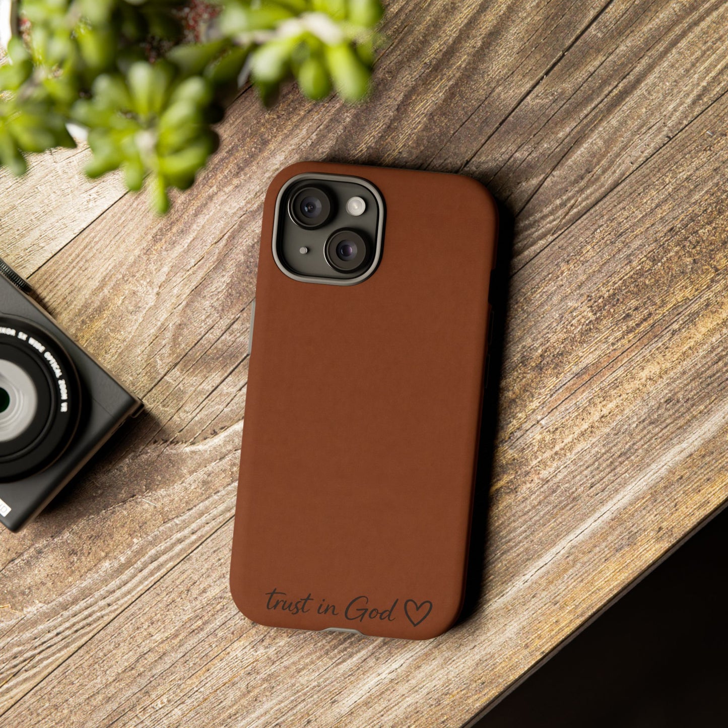 Trust in God Phone Case – Brown Christian Tough Cover