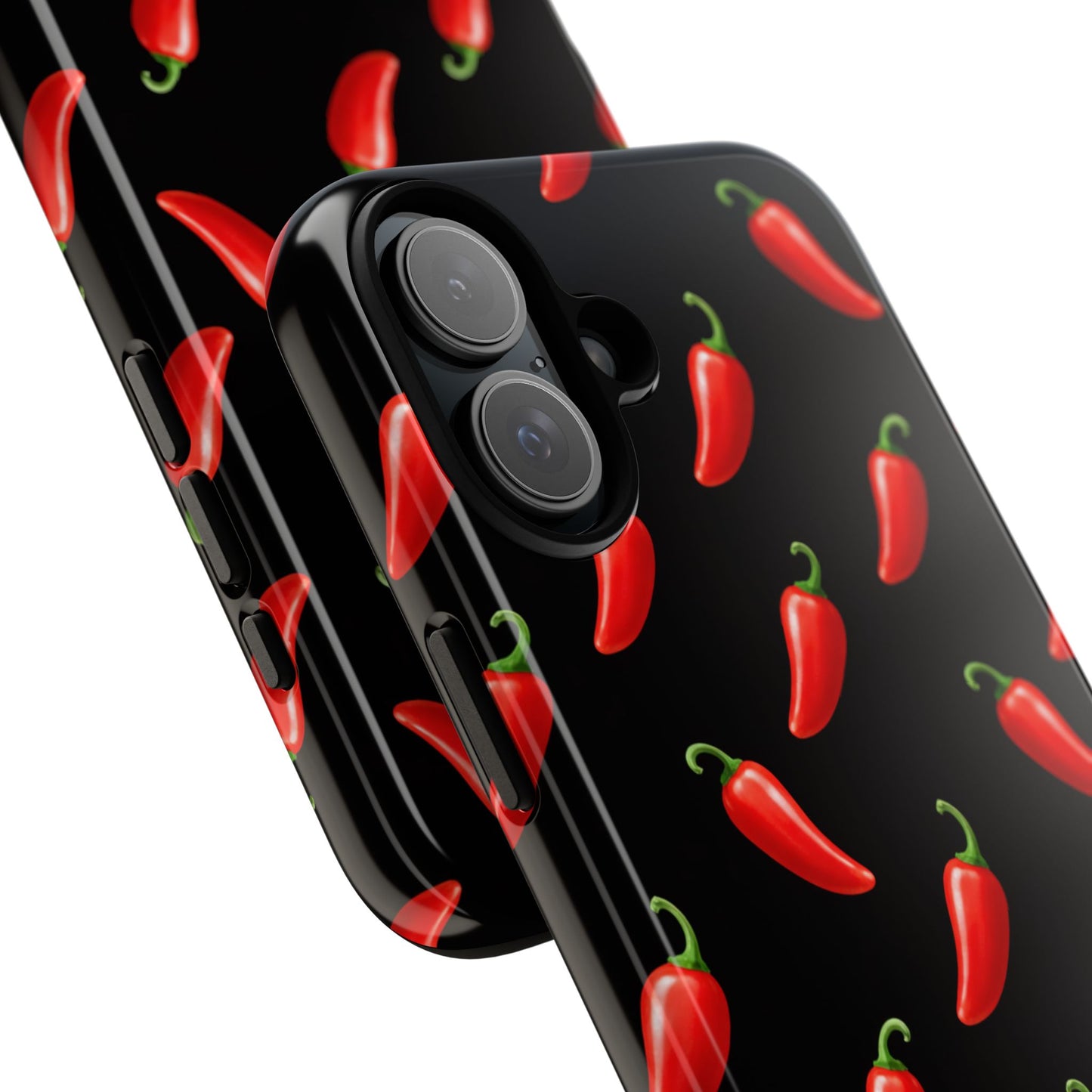 Spicy Chili Pepper Phone Case – Black Cute Hot Pepper Tough Cover for Iphone, Samsung Galaxy and Pixel