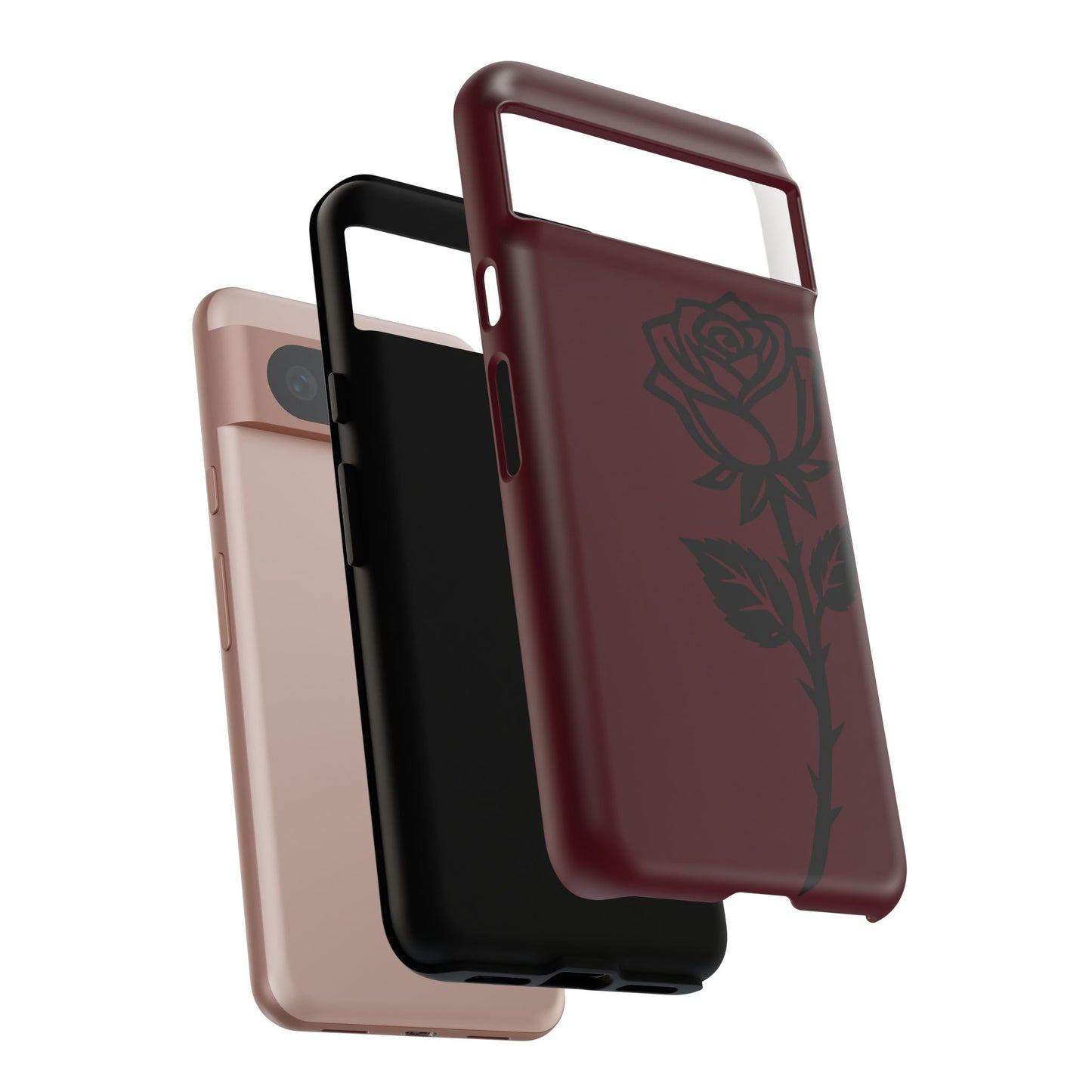 Black Rose Burgundy iPhone Case | Dark Aesthetic Shockproof Protective Cover