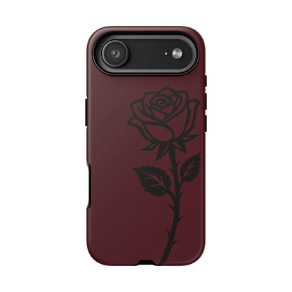 Black Rose Burgundy iPhone Case | Dark Aesthetic Shockproof Protective Cover