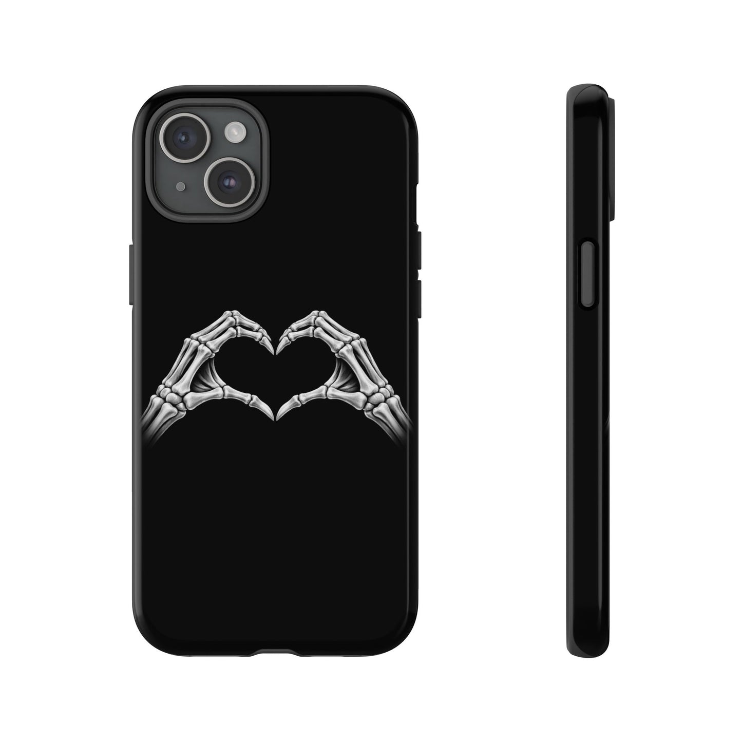 Skeleton Hands Heart Phone Case | Gothic Black Protective Cover