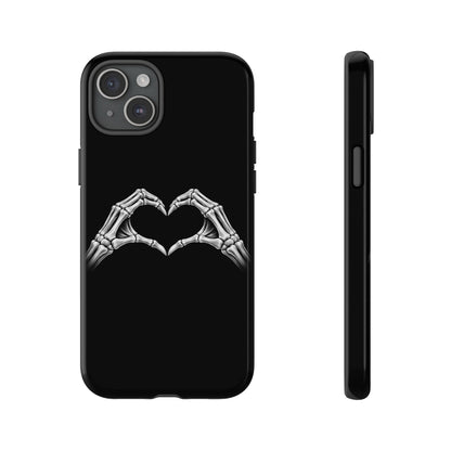 Skeleton Hands Heart Phone Case | Gothic Black Protective Cover