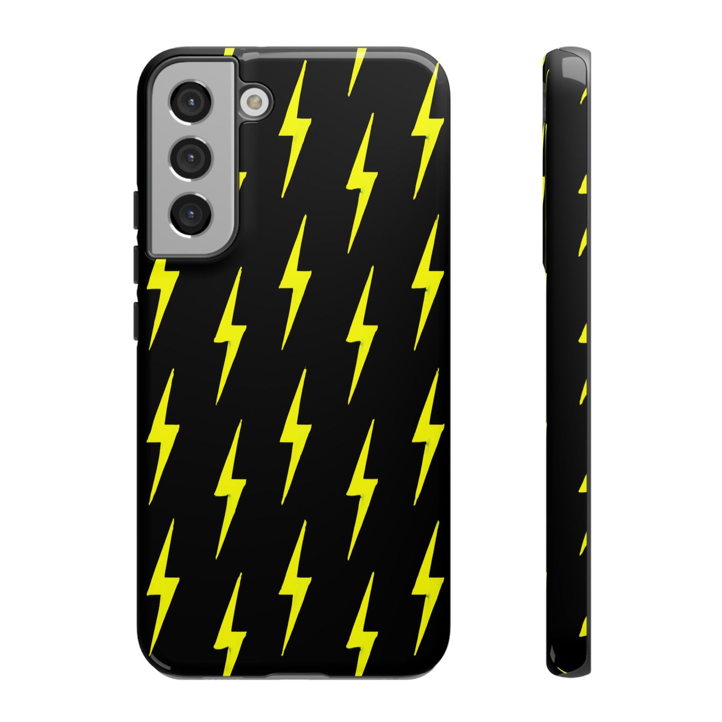 Yellow Lightning Bolt Tough Phone Case | Bold Electric Pattern Case for Iphone, Samsung Galaxy and Pixel