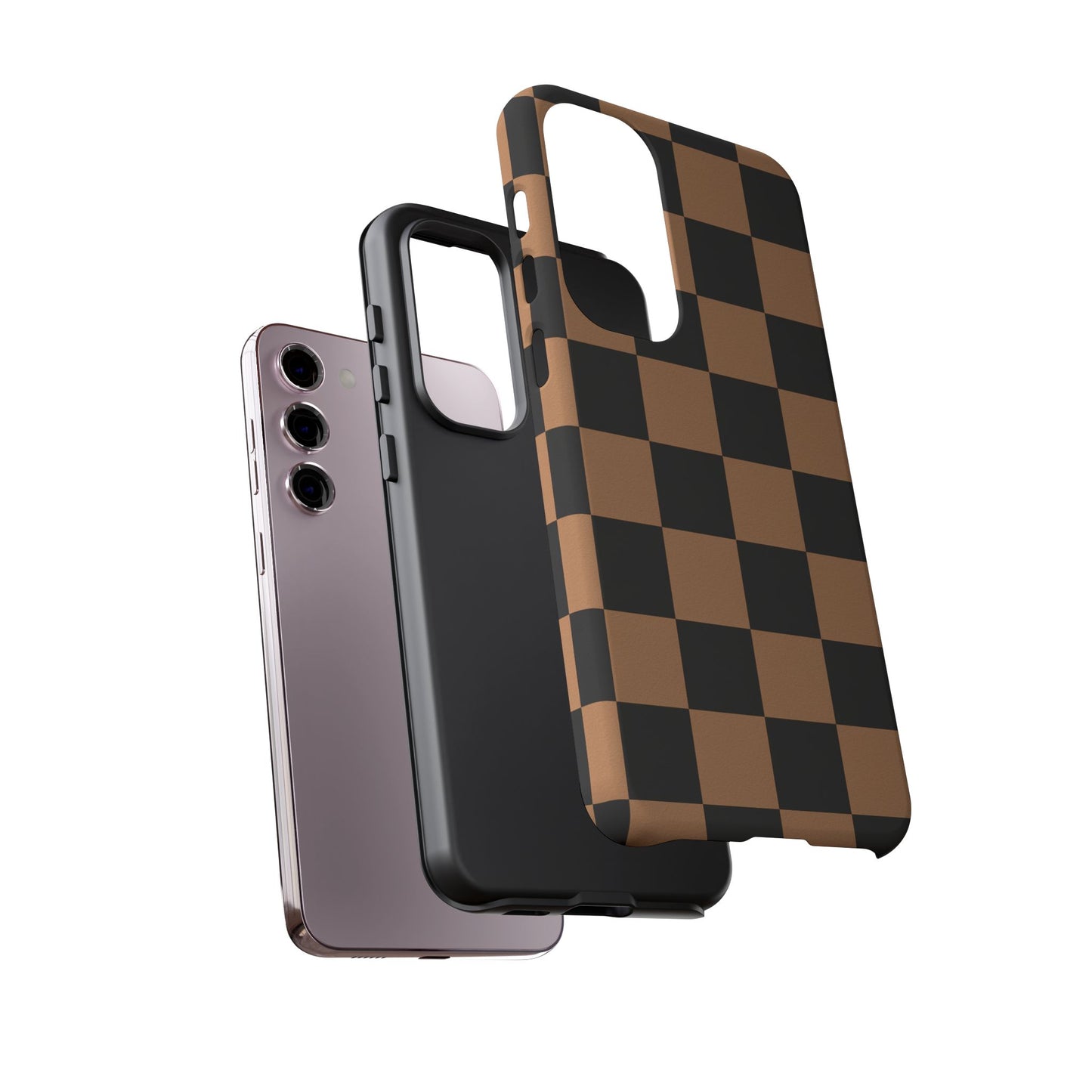 Brown Checkerboard Phone Case | Aesthetic Tough Protective Case