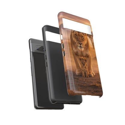 Lioness & Cub Phone Case | Safari Wildlife Tough Case for iPhone & Samsung