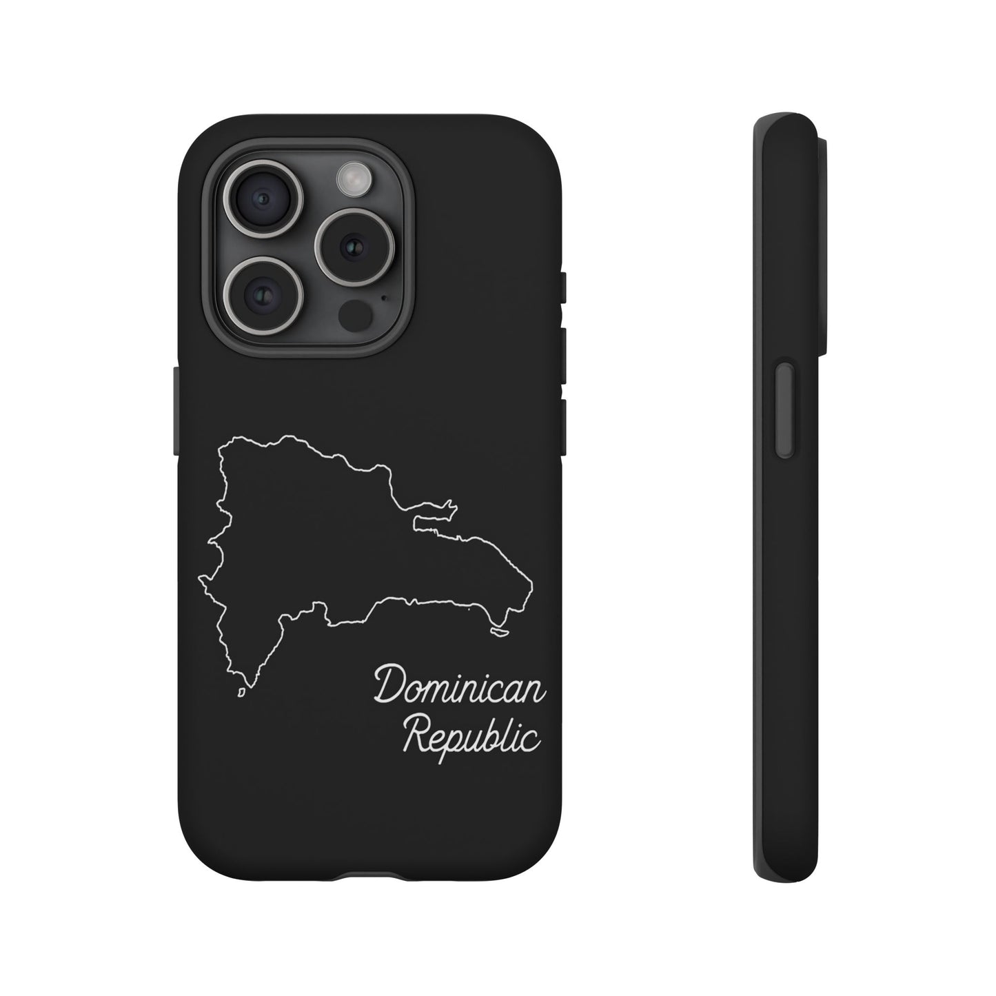 Dominican Republic Outline Phone Case – Minimal Country Map Tough Case (iPhone, Samsung, Pixel)
