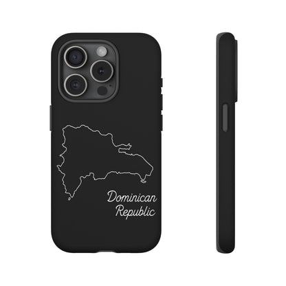 Dominican Republic Outline Phone Case – Minimal Country Map Tough Case (iPhone, Samsung, Pixel)