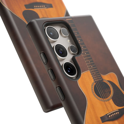 Acoustic Guitar Daisy Phone Case | Rustic Music Lover Tough Cover