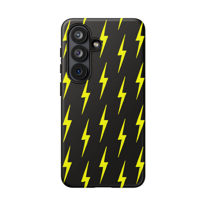 Yellow Lightning Bolt Tough Phone Case | Bold Electric Pattern Case for Iphone, Samsung Galaxy and Pixel