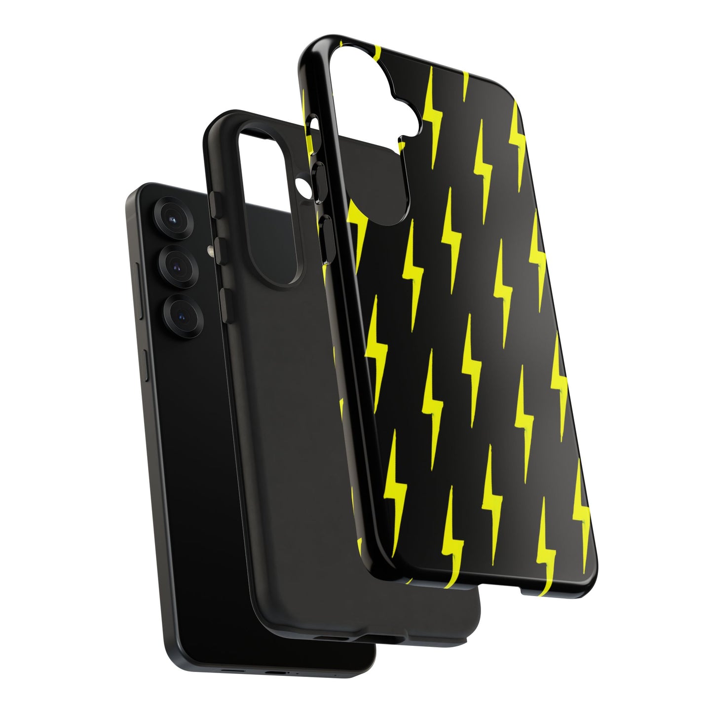 Yellow Lightning Bolt Tough Phone Case | Bold Electric Pattern Case for Iphone, Samsung Galaxy and Pixel