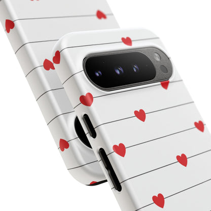 Red Heart Stripe iPhone Case | Tough Shockproof Love Aesthetic Cover