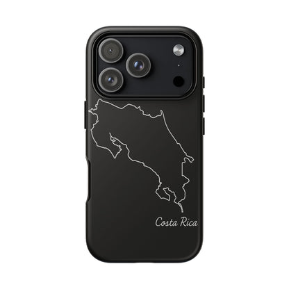 Costa Rica Outline Phone Case – Minimal Country Map Tough Case (iPhone, Samsung, Pixel)