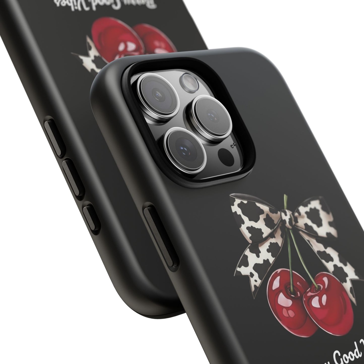 Cherry Cow Print Phone Case | Coquette Bow Aesthetic iPhone & Samsung Tough Case
